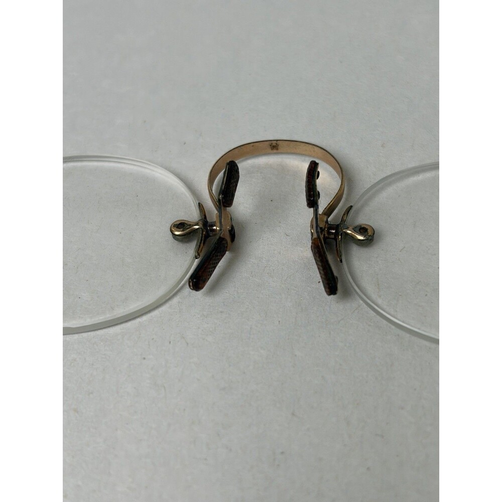 Antique Spring Bridge Pince Nez Glasses 1930s Rimless Gold Filled? - Picture 6 of 13